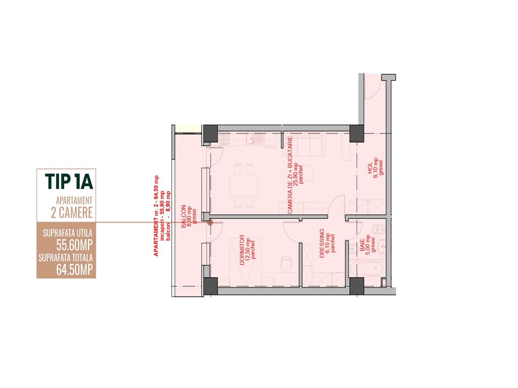 Complex Rezidential Copou  Ap 2 cam, 64.5mp,et.1 predare Martie 2022