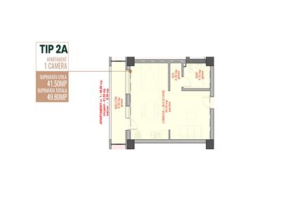 Apartament de 49.8mp, Copou, Bloc nou