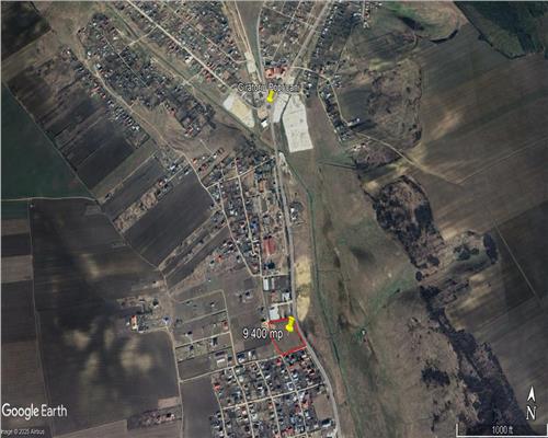Teren 9.400 mp, cu deschidere 100 ml la DN 24