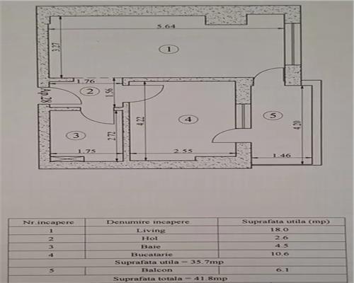Apartament 1 camera TATARASI INTABULAT